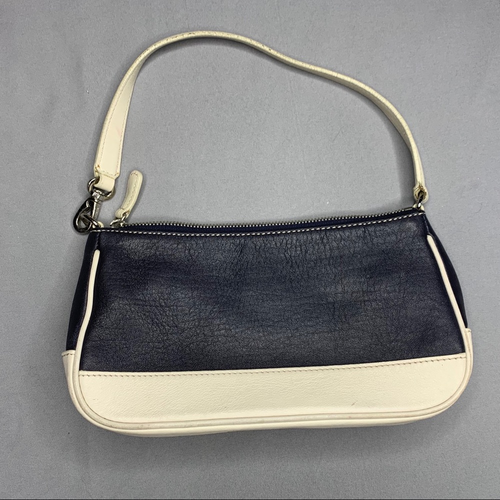 SOLDVintage Coach Black & White Mini Leather Purse